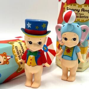 2 New Kewpie/Angel Mini Figures, Circus Ringmaster & Elephant, Open Blind Box